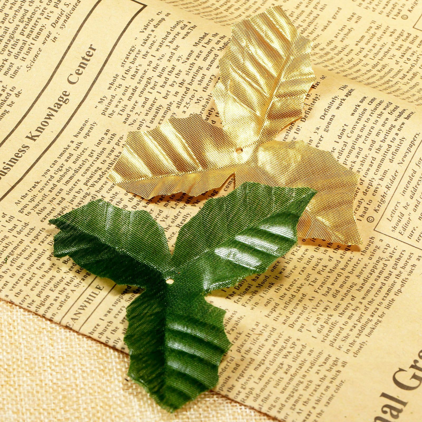 50Pcs Artificial Rose Flower Leaf Leaves Bouquet Garland Wreath Cap Decor Craft