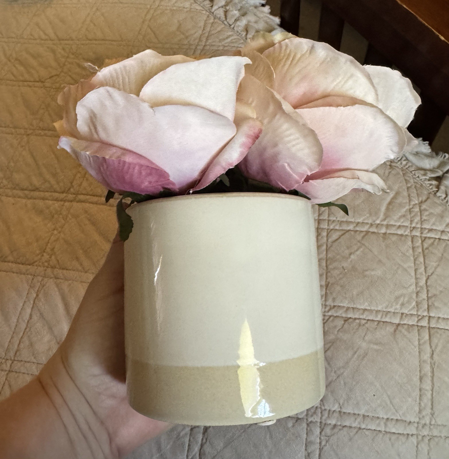 Floral Decor In Ceramic Pot- NEW