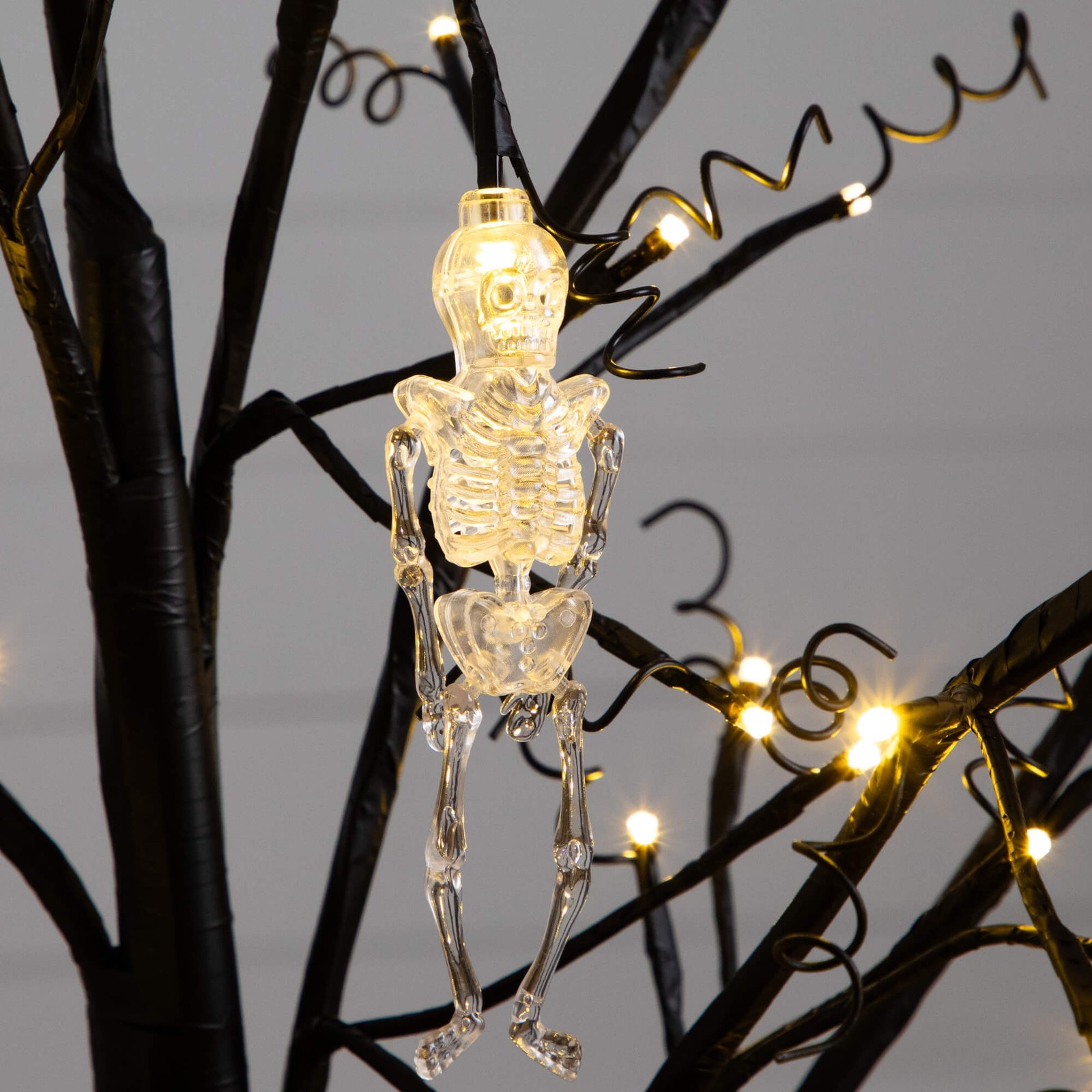 Nearly Natural 5ft Pre-Lit Halloween Pumpkins & Skulls Ornament Tree w/ 72 LED
