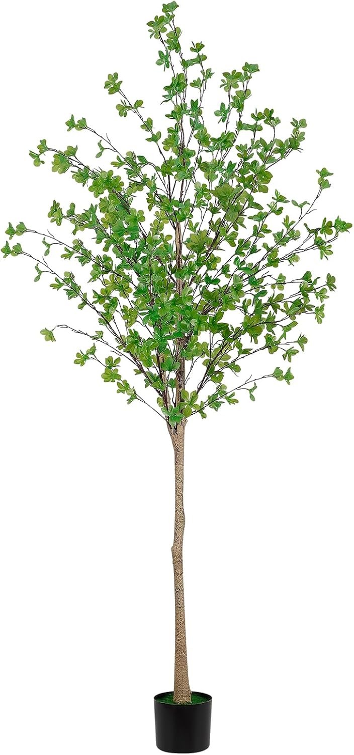 6FT Artificial Enkianthus Tree Realistic Texture Emerald Green Potted Faux Tree