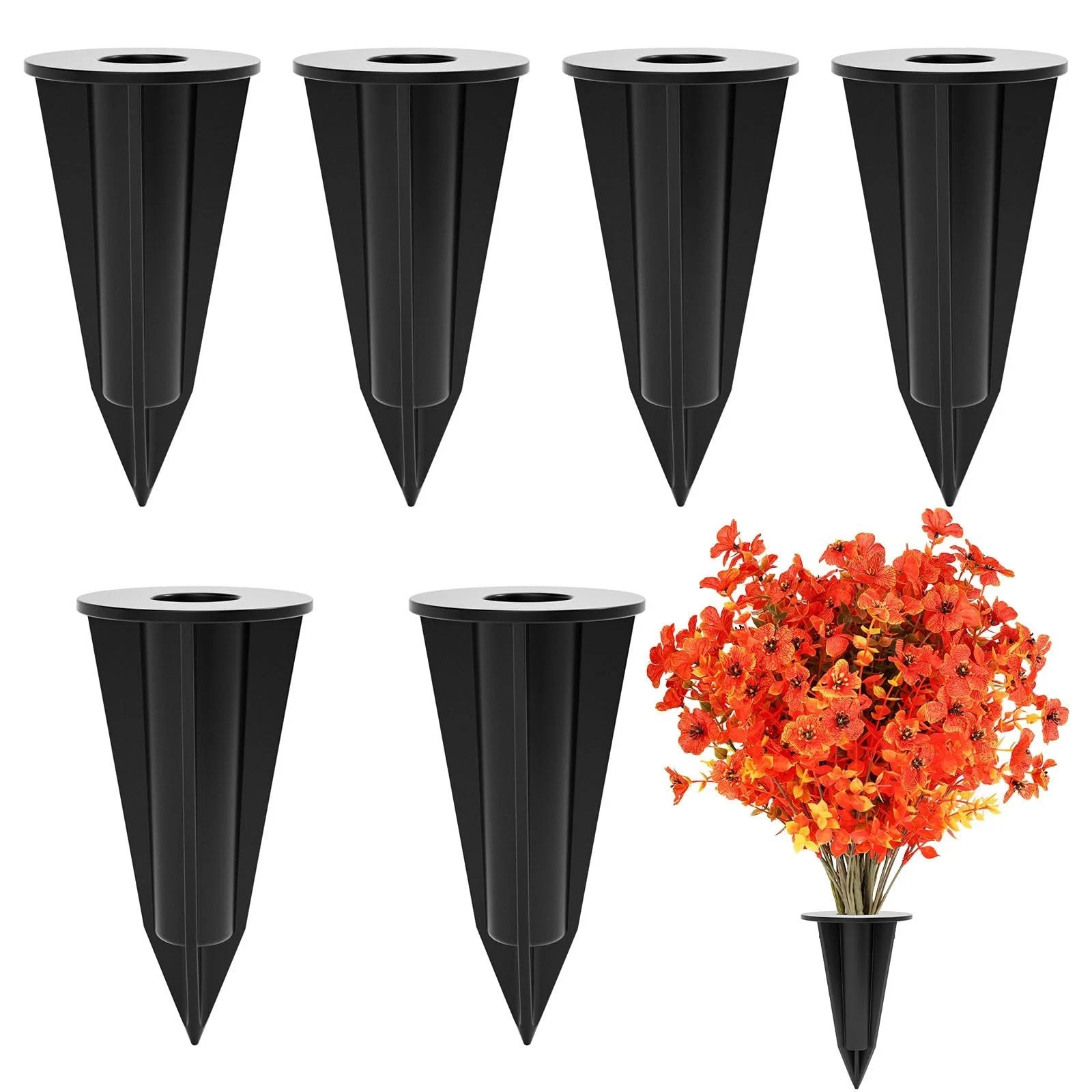 Artificial Flowers Holder for Outdoors and Indoor, 6 PCS Floral Ground Spike …