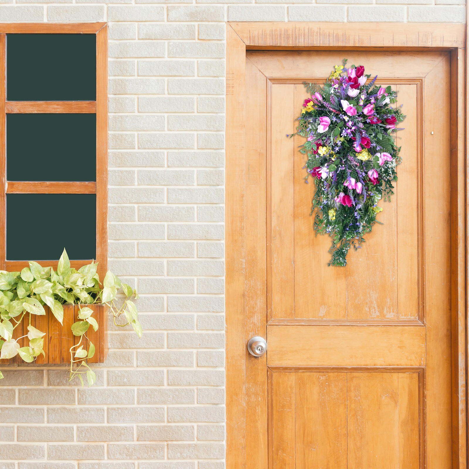 Small Purple Spring Wreath Style A Floral