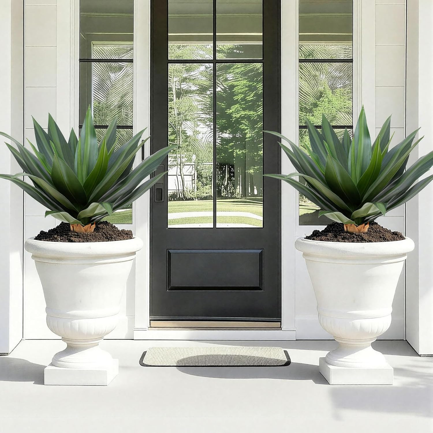 27.95″ UV-Resistant Artificial Agave Succulent Plants – Set of 2
