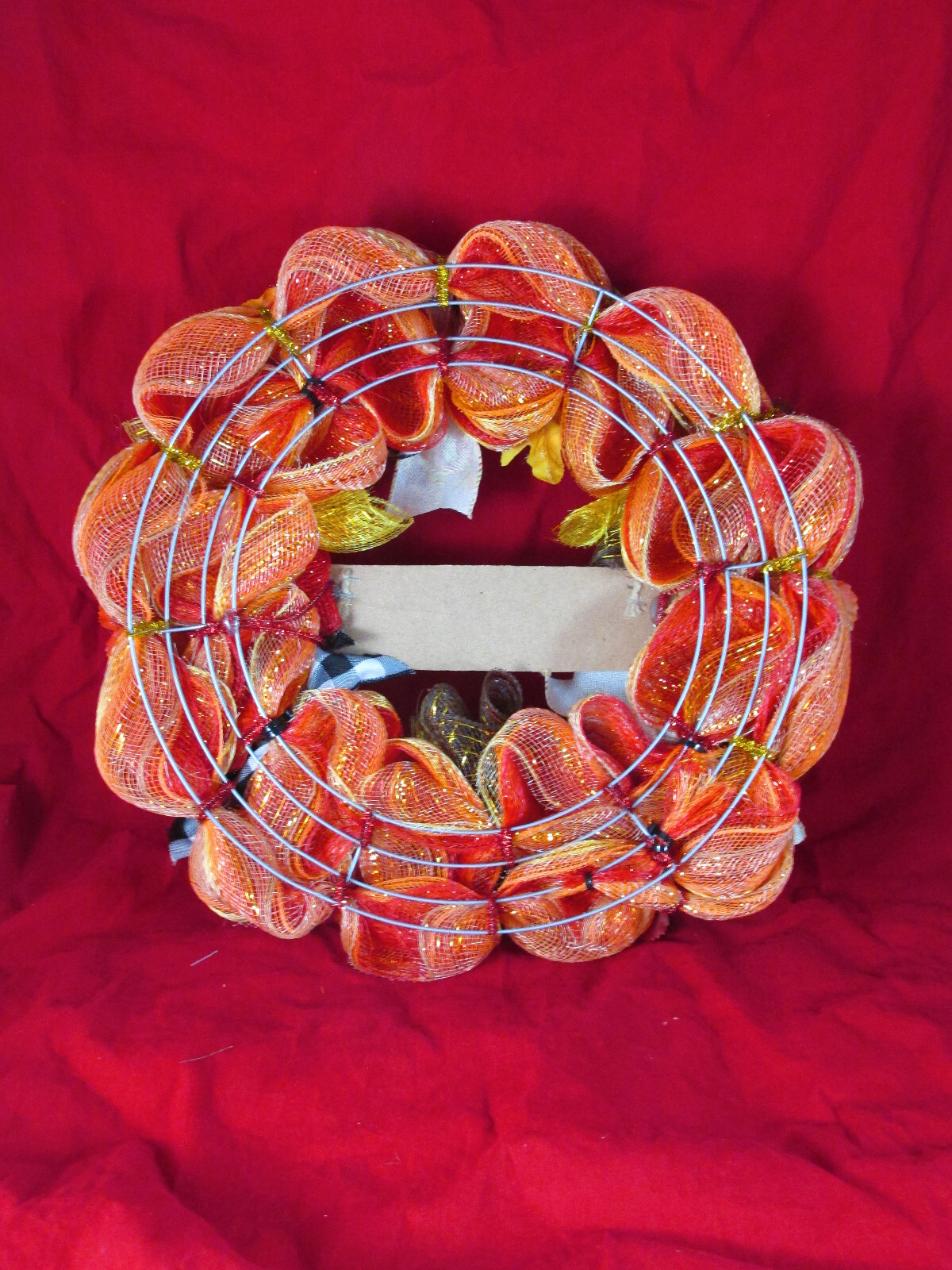 Fall Bubble Cruffle Deco Mesh Ribbon Wreath