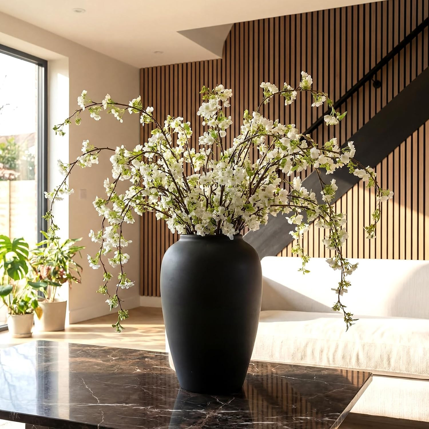 6 Pcs 40″ Artificial Cherry Blossom Branches for Home & Wedding Decor
