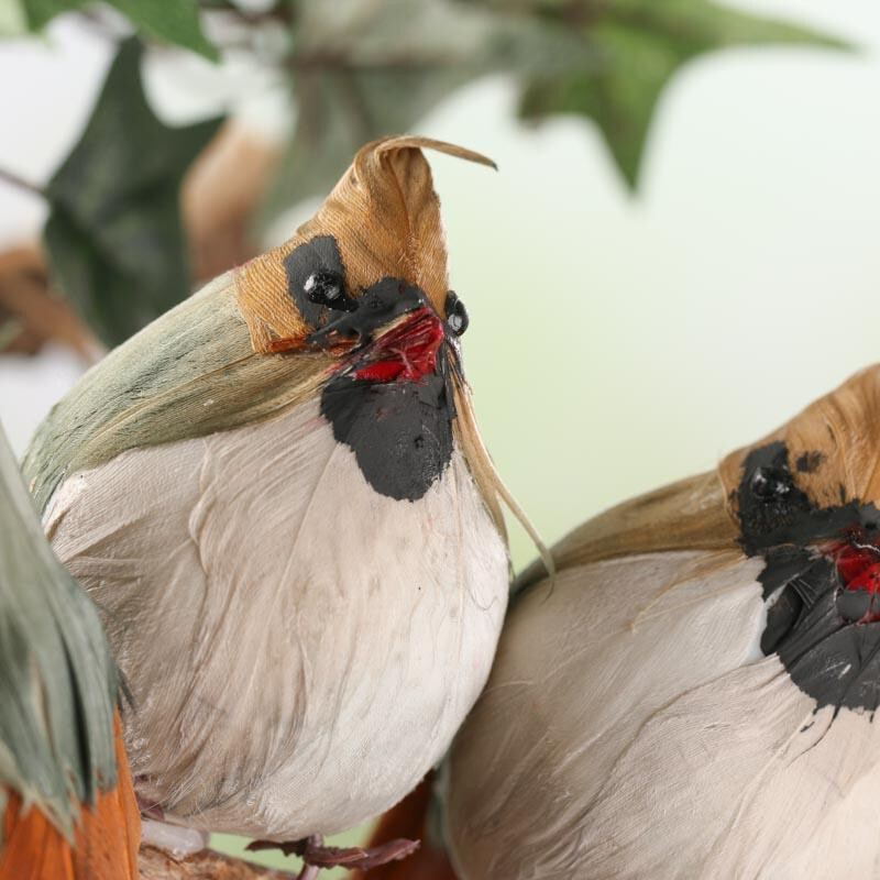 Set of 12 Artificial Plump Female 4-1/2″ Long Cardinal Birds