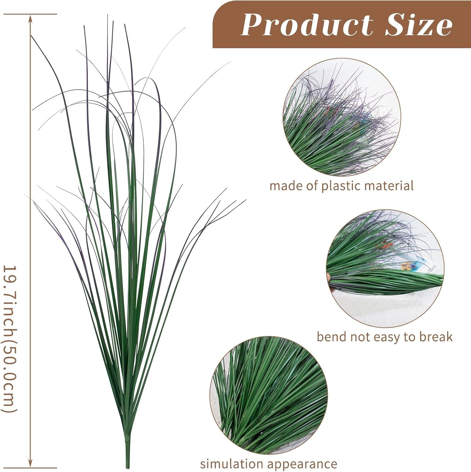 10 Bundles Fake Grass Plants Artificial Plants Outdoor Faux Plants Tall Shrubs W