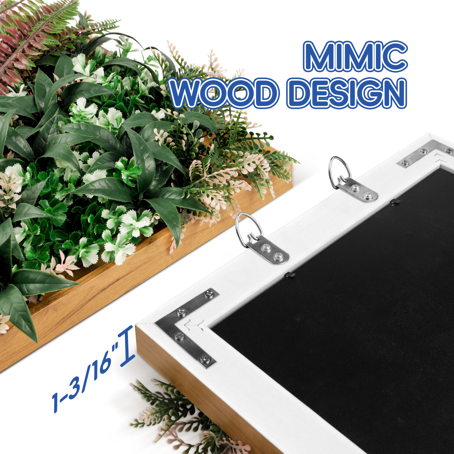 12″x12″ Artificial Grass Wall Hedge Decor Decoration With Wooden Square Frame #1