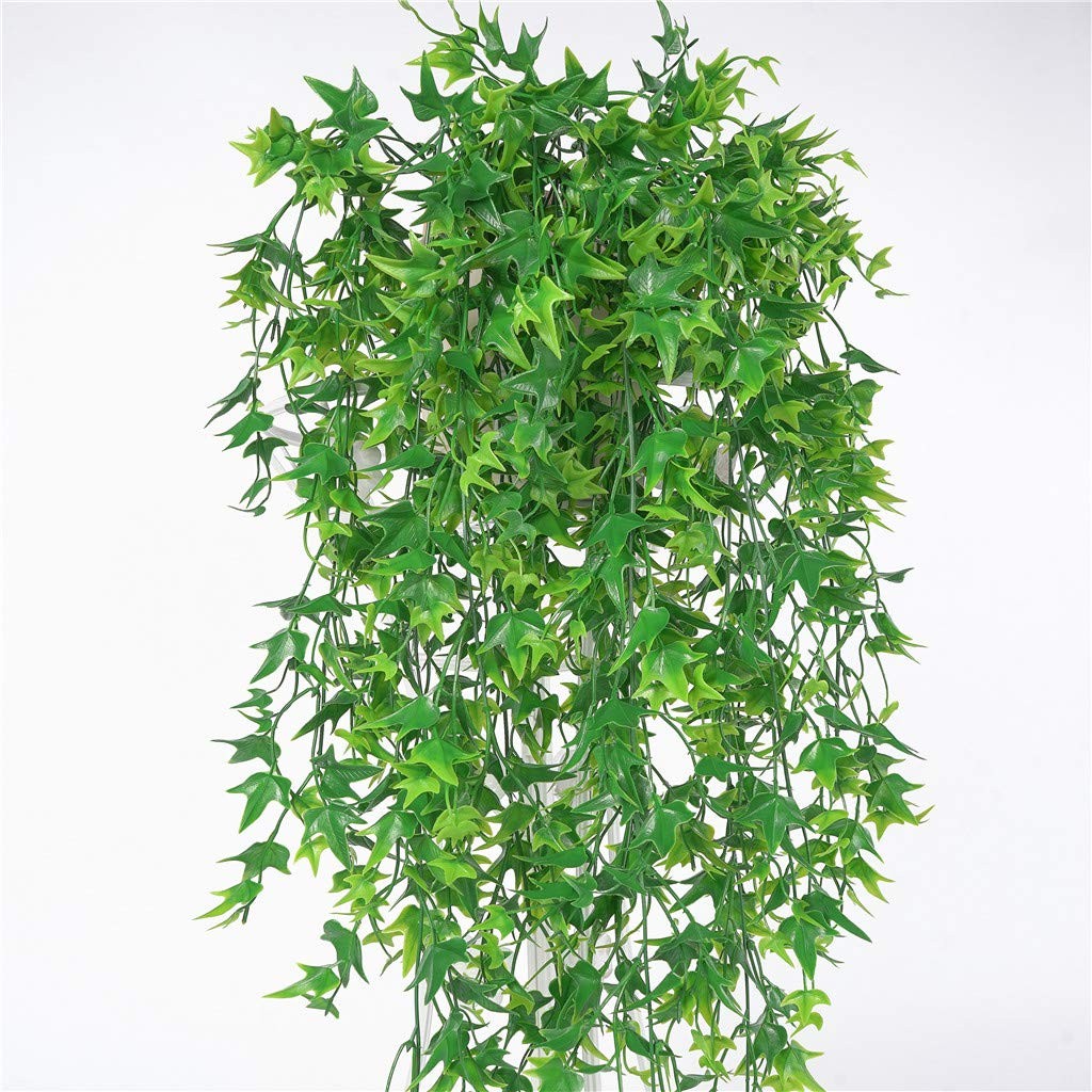 Artificial Vines, Hanging Vine Sweet Potato Leaves Ivy Plastic Plants UV Resi…