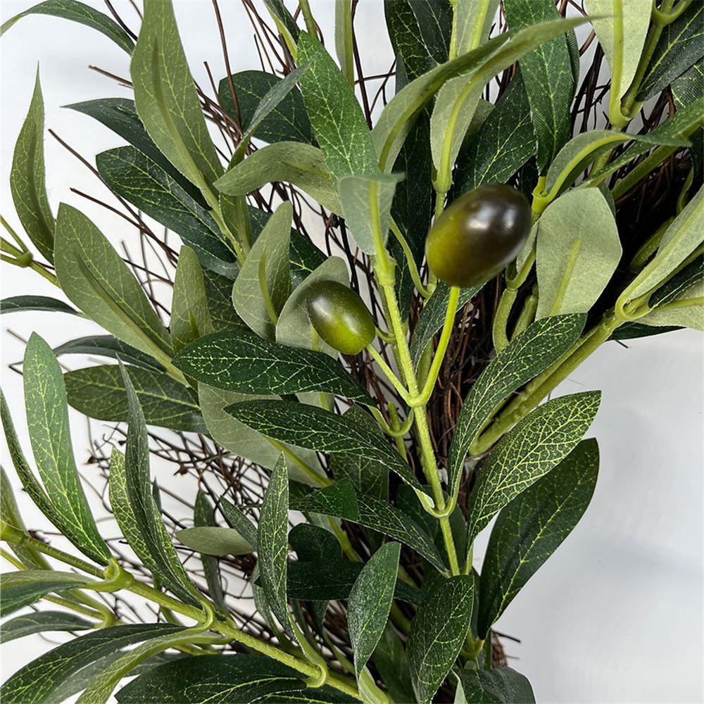 Olive Branch Wreath Spring Garland Artificial Greenery Wreath Decors 16 Inches