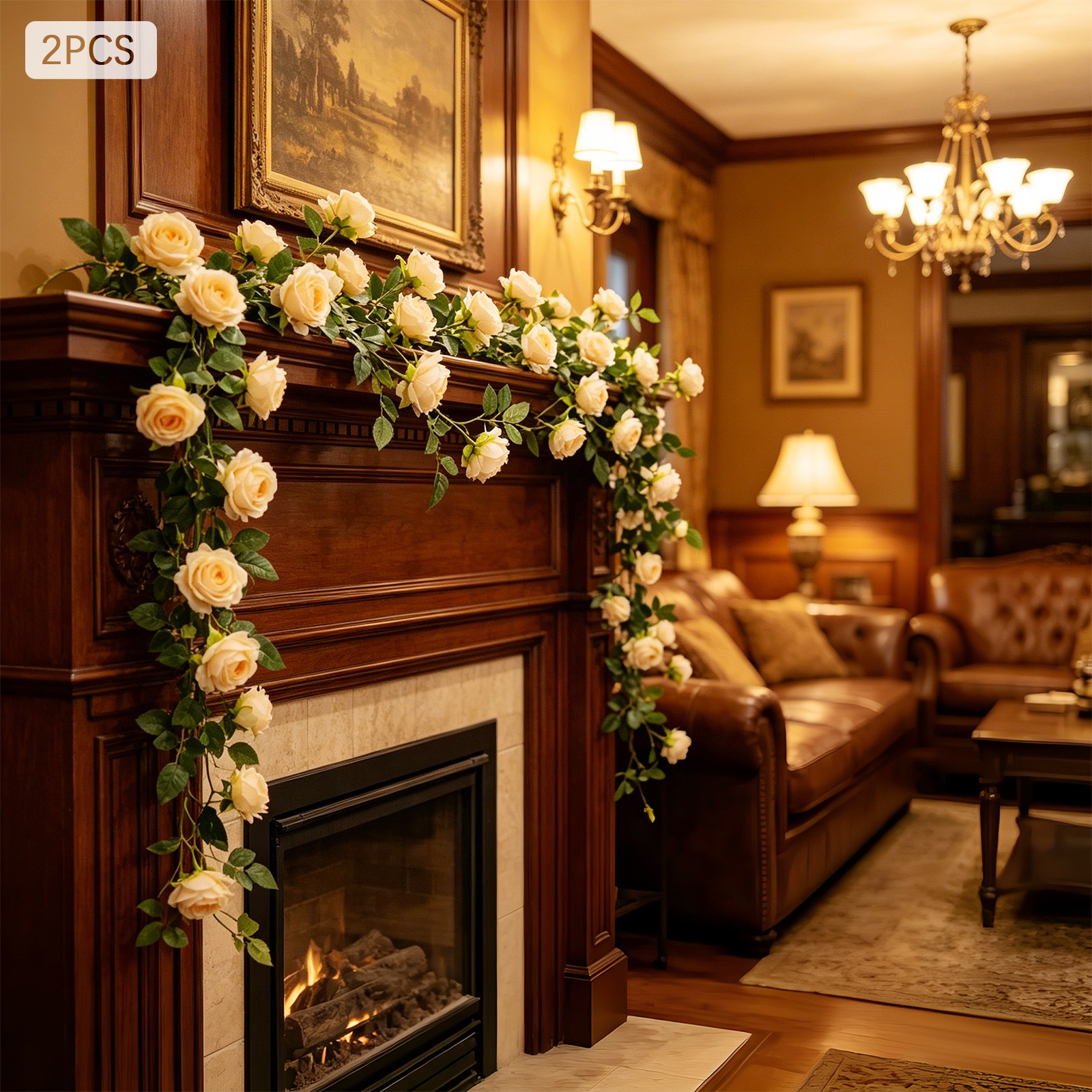 Artificial Flower Garlands Champagne Color Flower Vine Garden Wedding Decoration