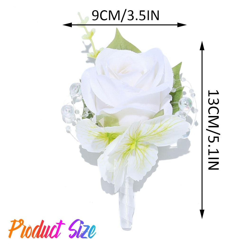 Wedding Flower Boutonniere Groom Rose Buttonholes Prom Suit Decoration for Me…