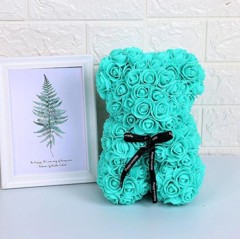 Artificial Flowers 25Cm Rose Bear Girlfriend Anniversary Christmas Valentine’S D