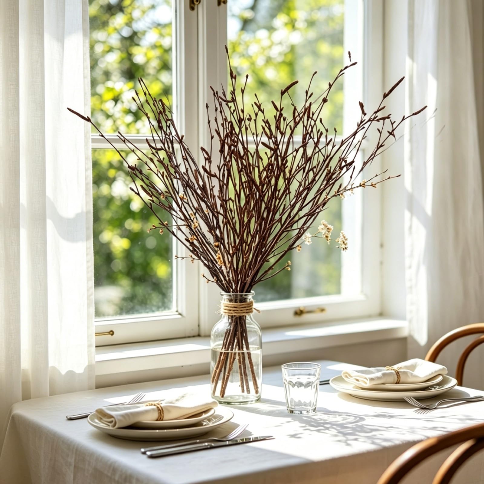 Natural Birch Branches, 30 Pcs Dried Twigs and Branches for Vases, 17″ Tall R…