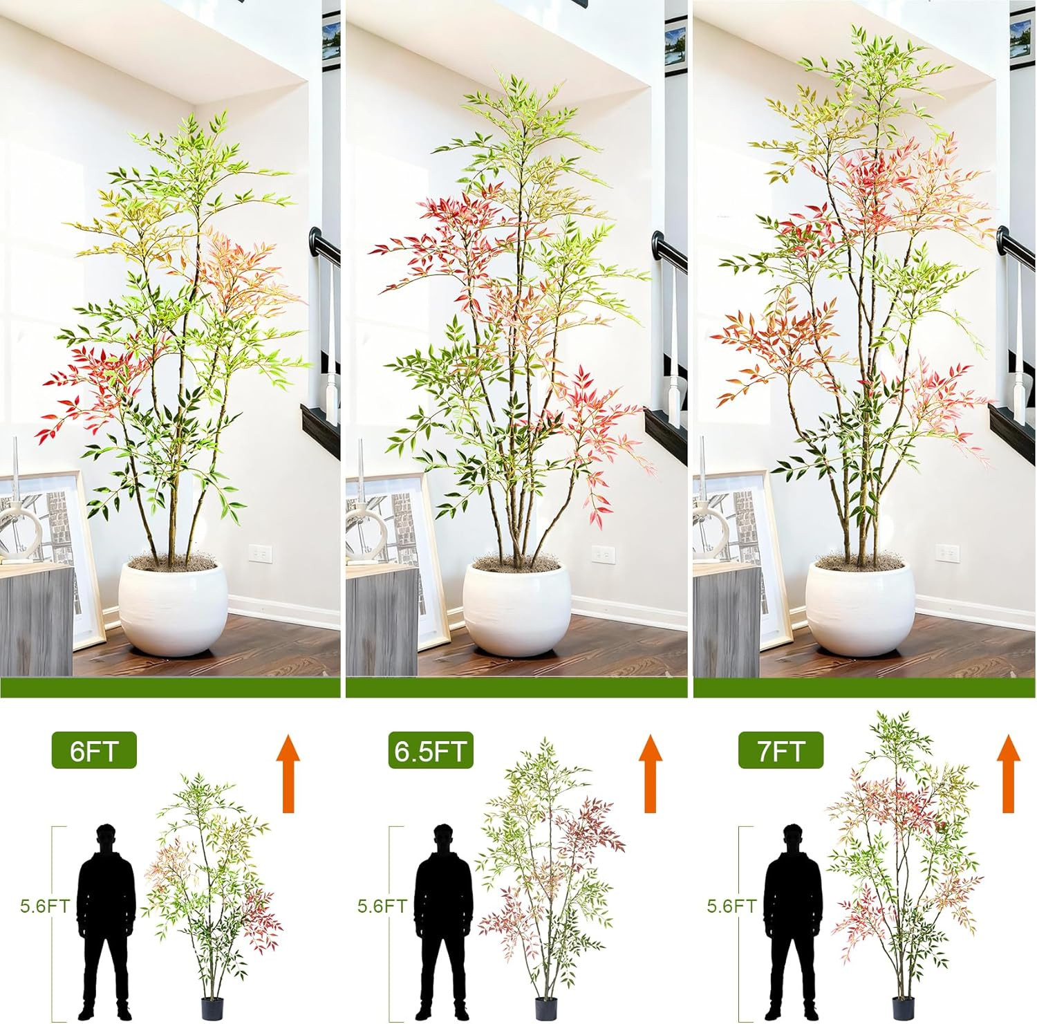 Realistic Tall Fake Bamboo Tree for Home & Office Decor – Indoor/Outdoor