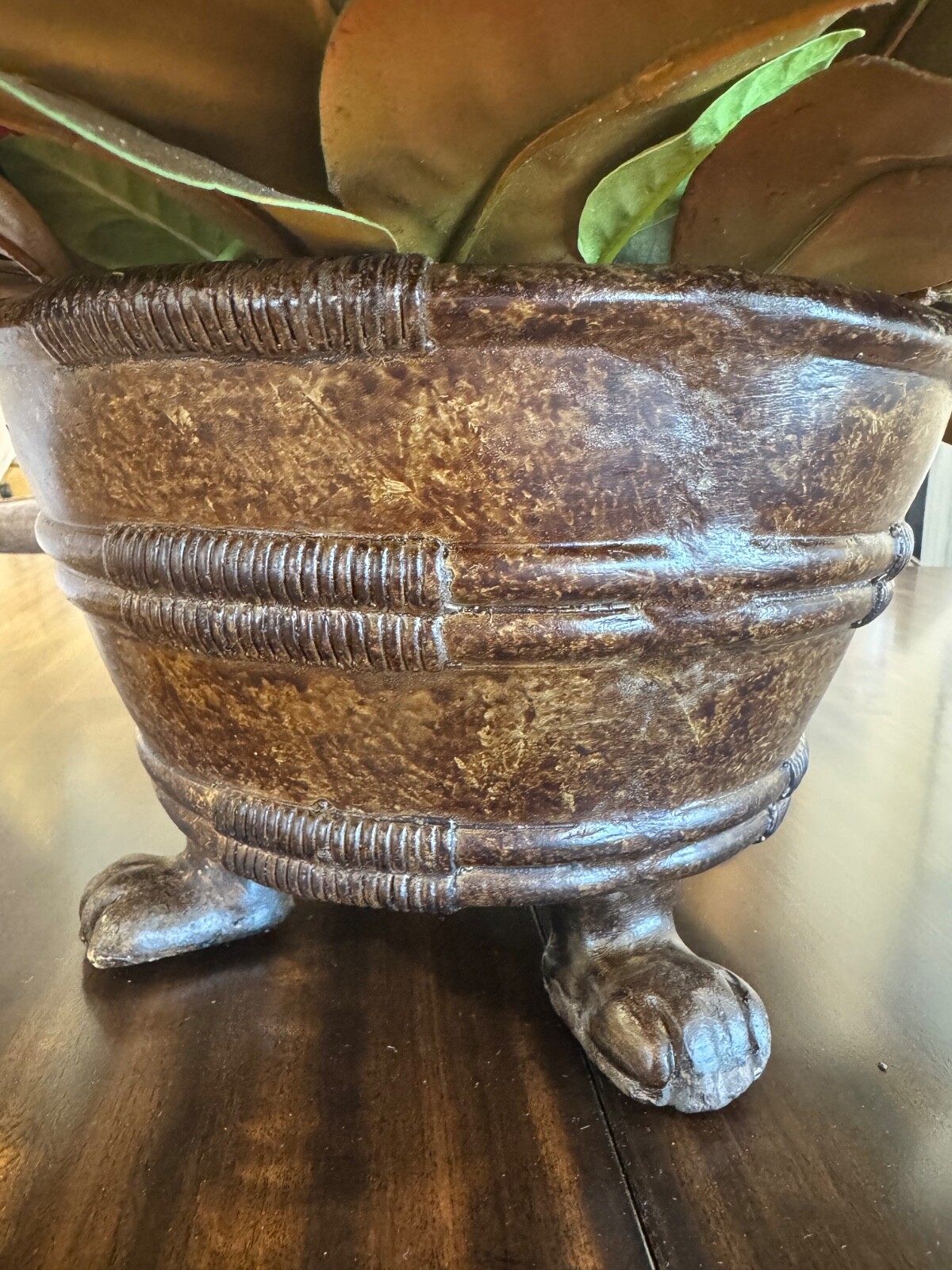 Faux Amaryllis Camellia Floral Arrangement in Planter-Winward Home