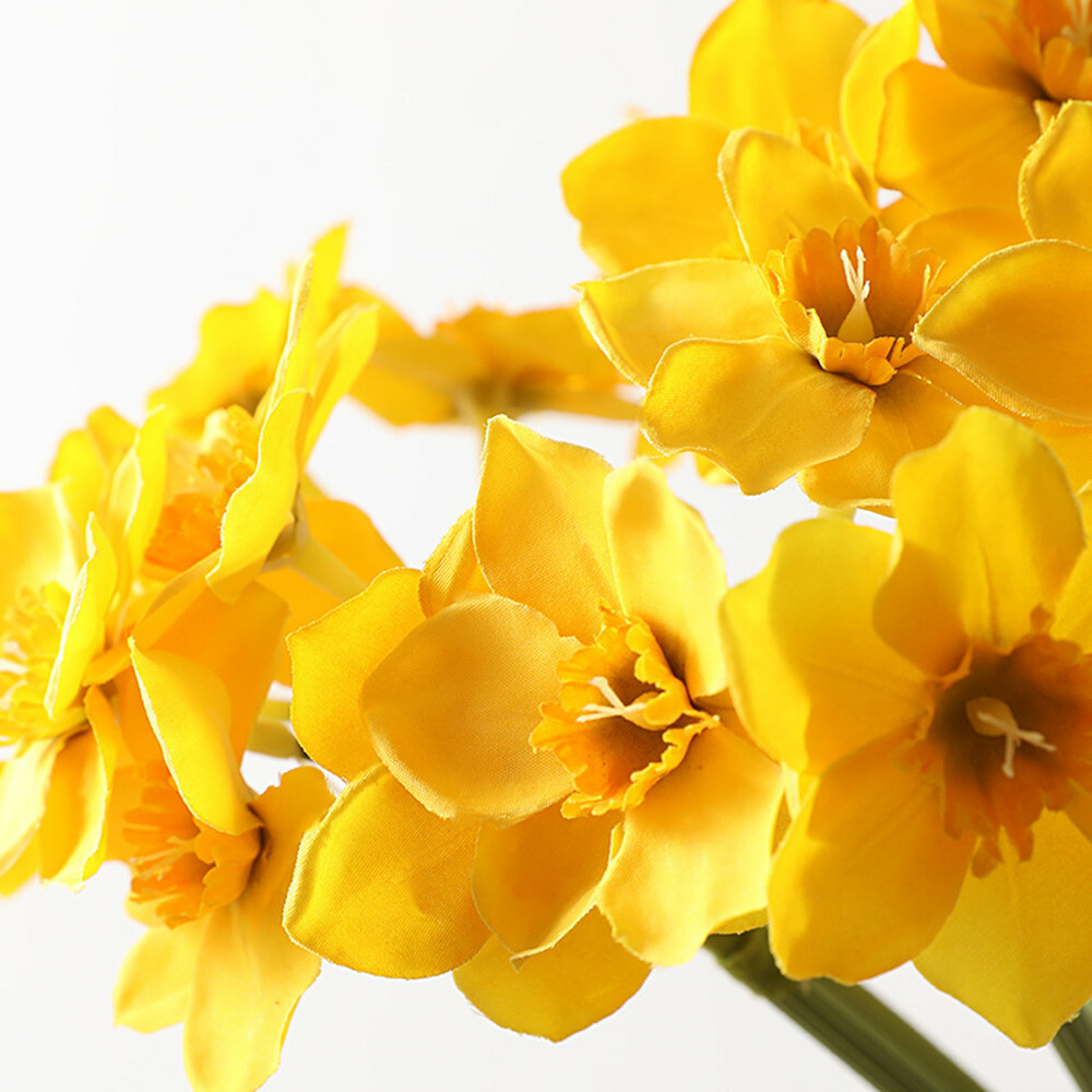 Artificial Silk Narcissus Daffodil Flower Bouquet Home Party Wedding Decor 6pcs