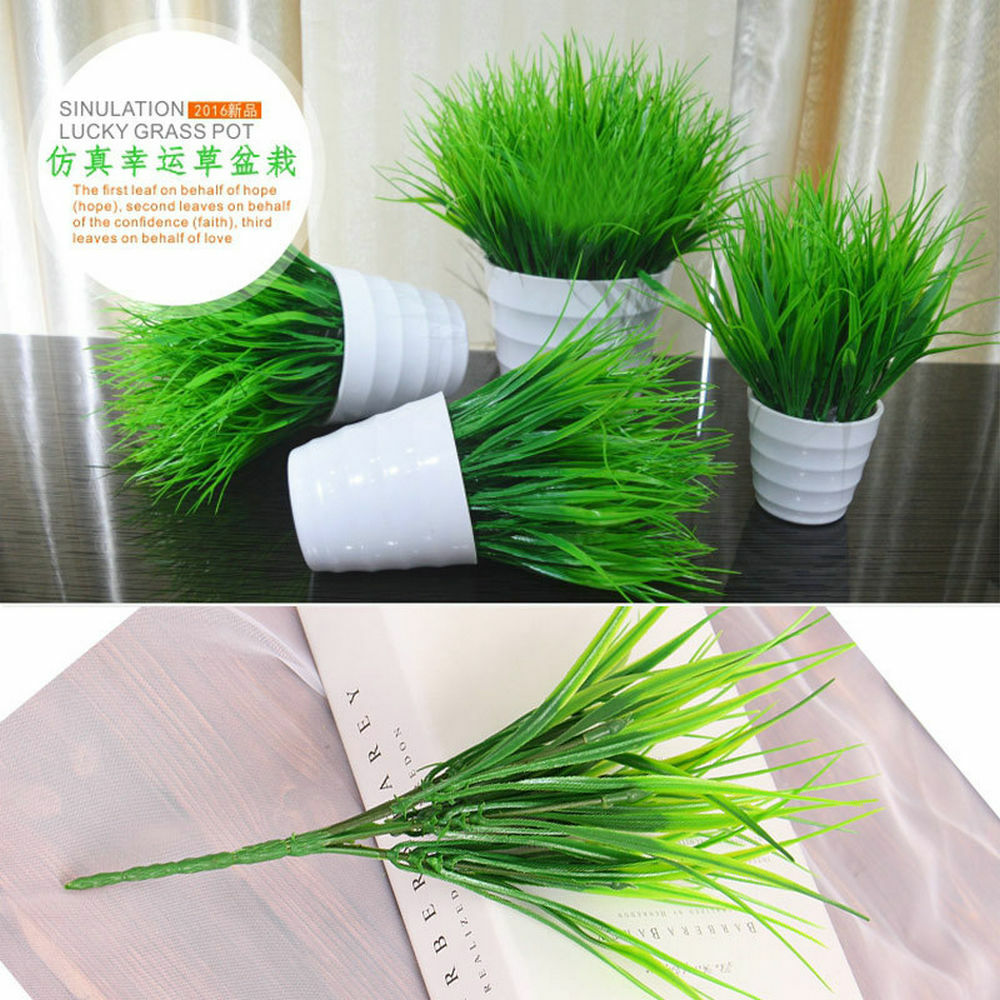 Artificia Plastic Green Grass Plant Flowers Office Home Garden Decoration Decor