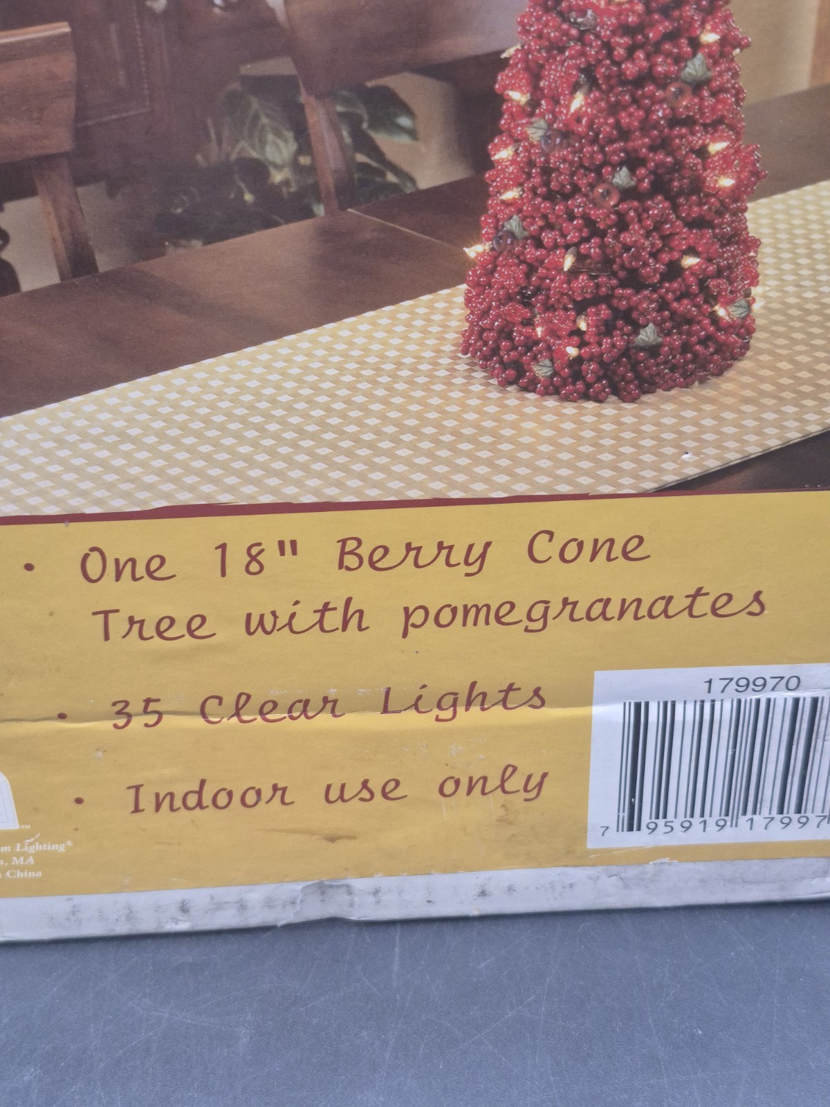 BETHLEHEM LIGHTS 18″ LED LIGHTED BERRY CONE TREE WITH PAMEGRANATES