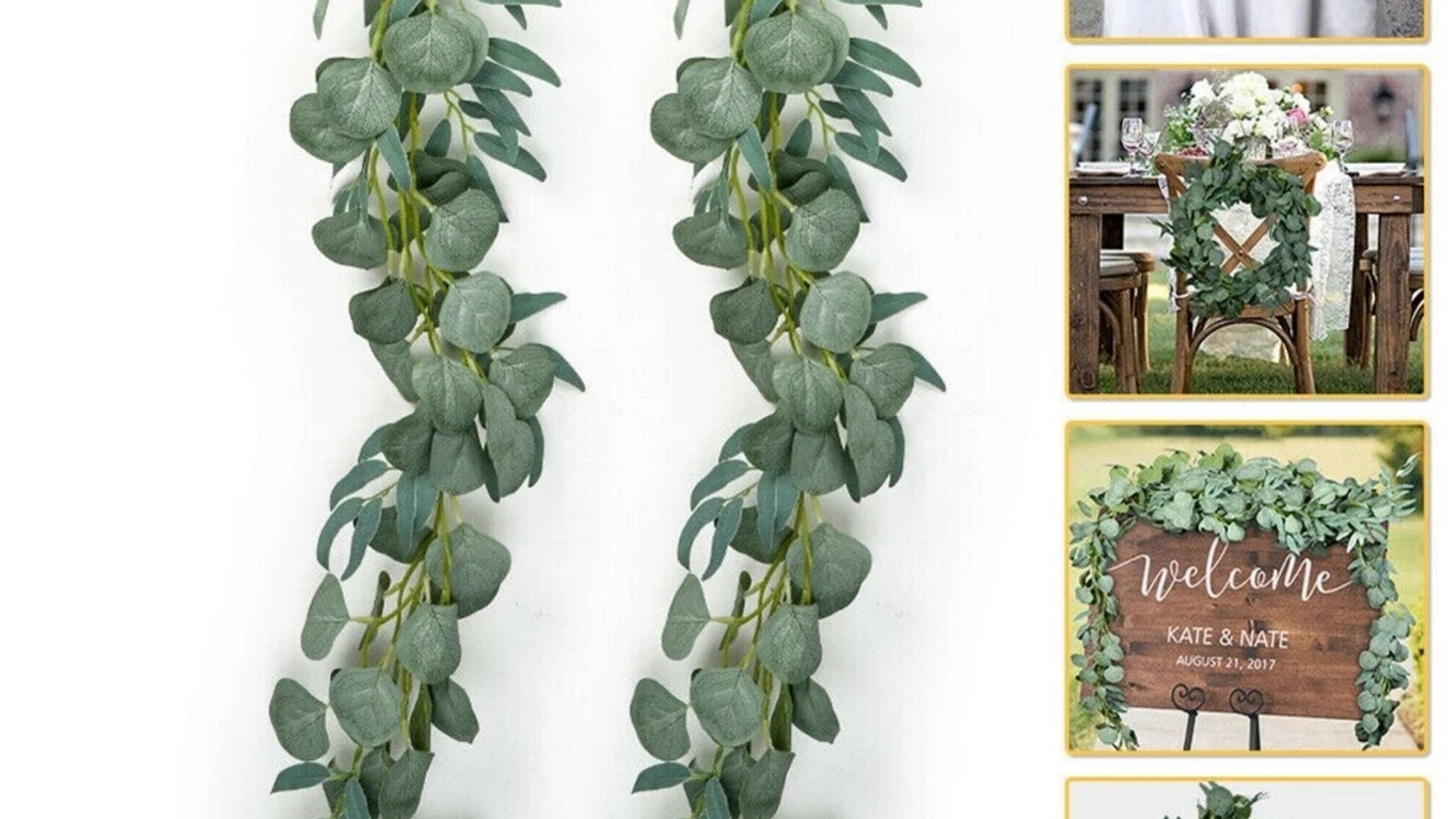 Simulated Eucalyptus Green Leaf Wreath Wedding Festival Plant Decoration