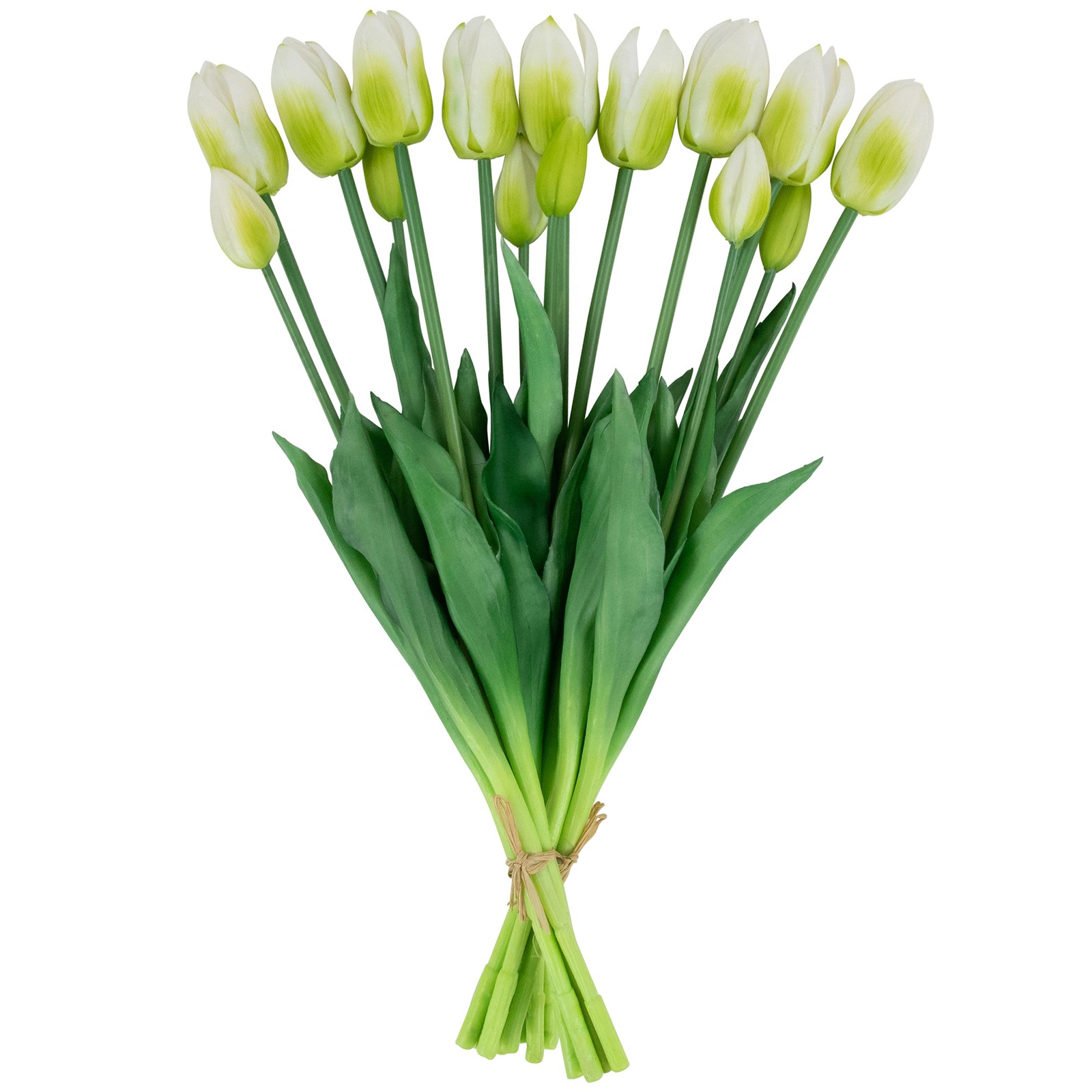 Northlight Real Touch™ White Green Tulip Floral Bundles Set of 6 – 18″
