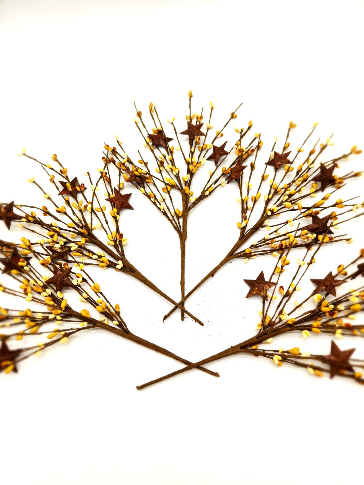 Cream & Mustard Berry Picks Artificial Berries Spray Home / Holiday Decor N527
