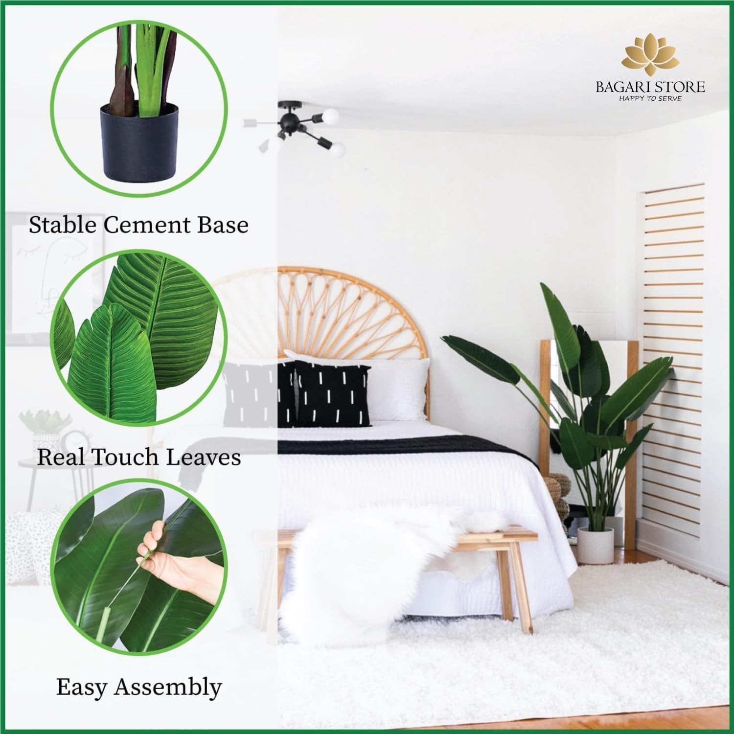 One 5 Foot Artificial Silk Bird of Paradise Palm Tree Potted Plant by