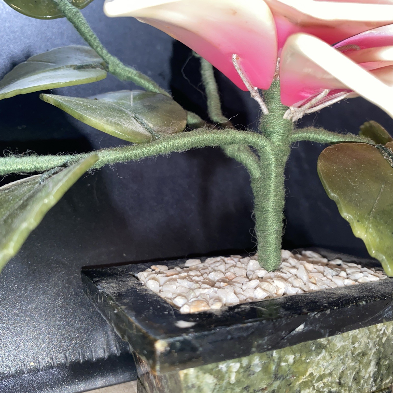Natural Stone Flower Arrangement, Jade quartz Lotus/Peony