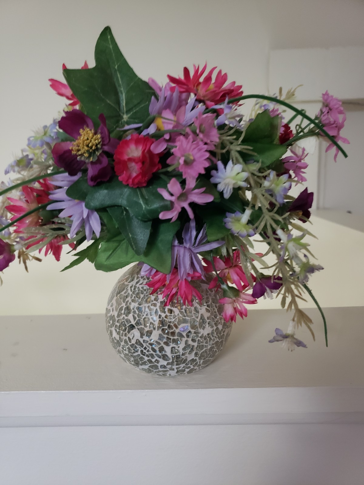 Easter Home Decor Artificial Flowers With Glass Vase 6″ Height