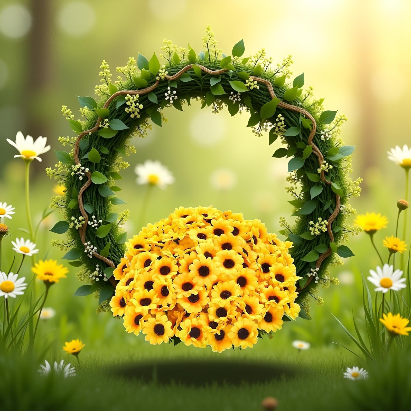 100Pcs Yellow Artificial Flower Heads Mini Fake Sunflower Decorative Fabric F…