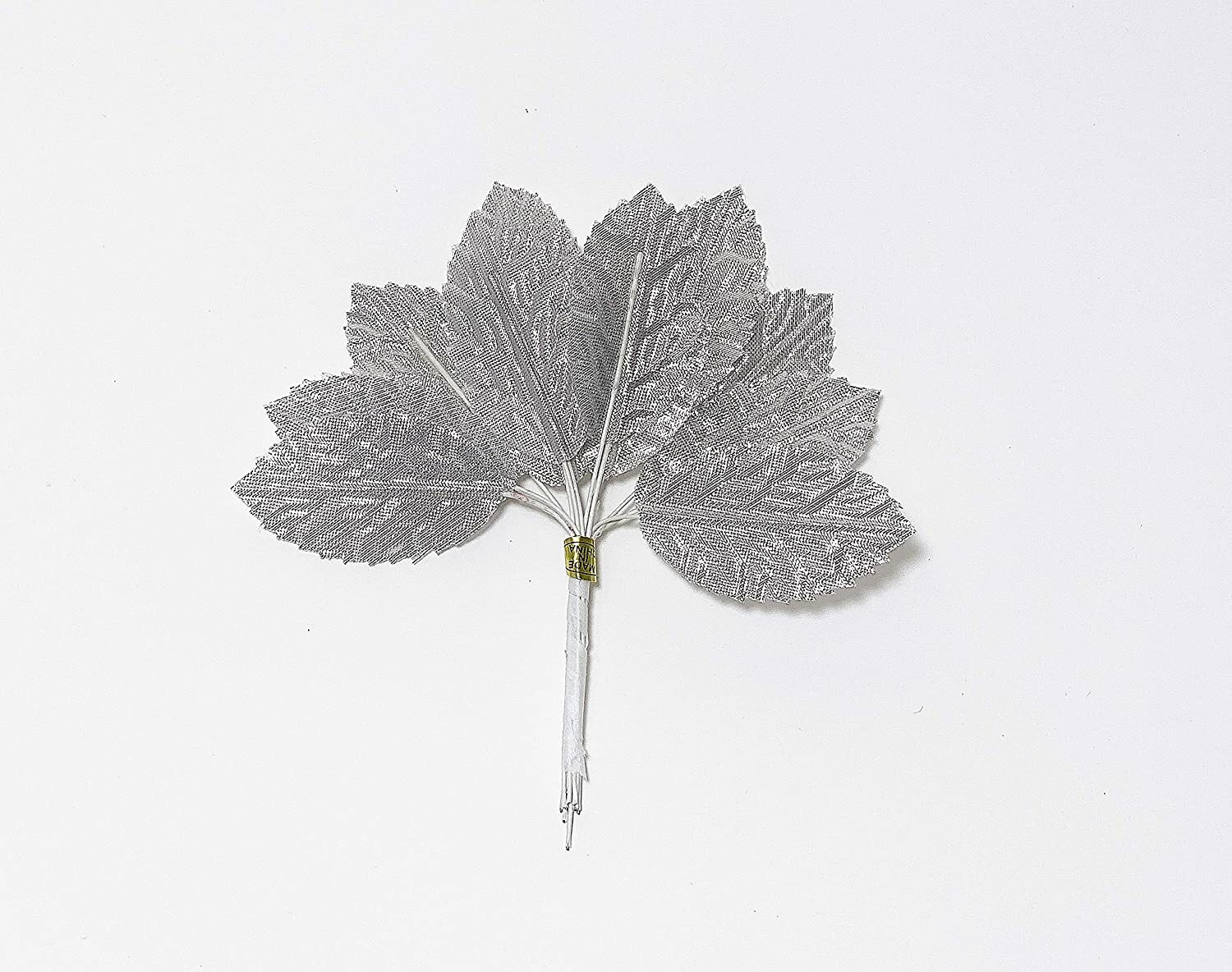 Silk Leaf Green/White Artificial Leaves DIY Corsage Boutonniere Accessory Flower