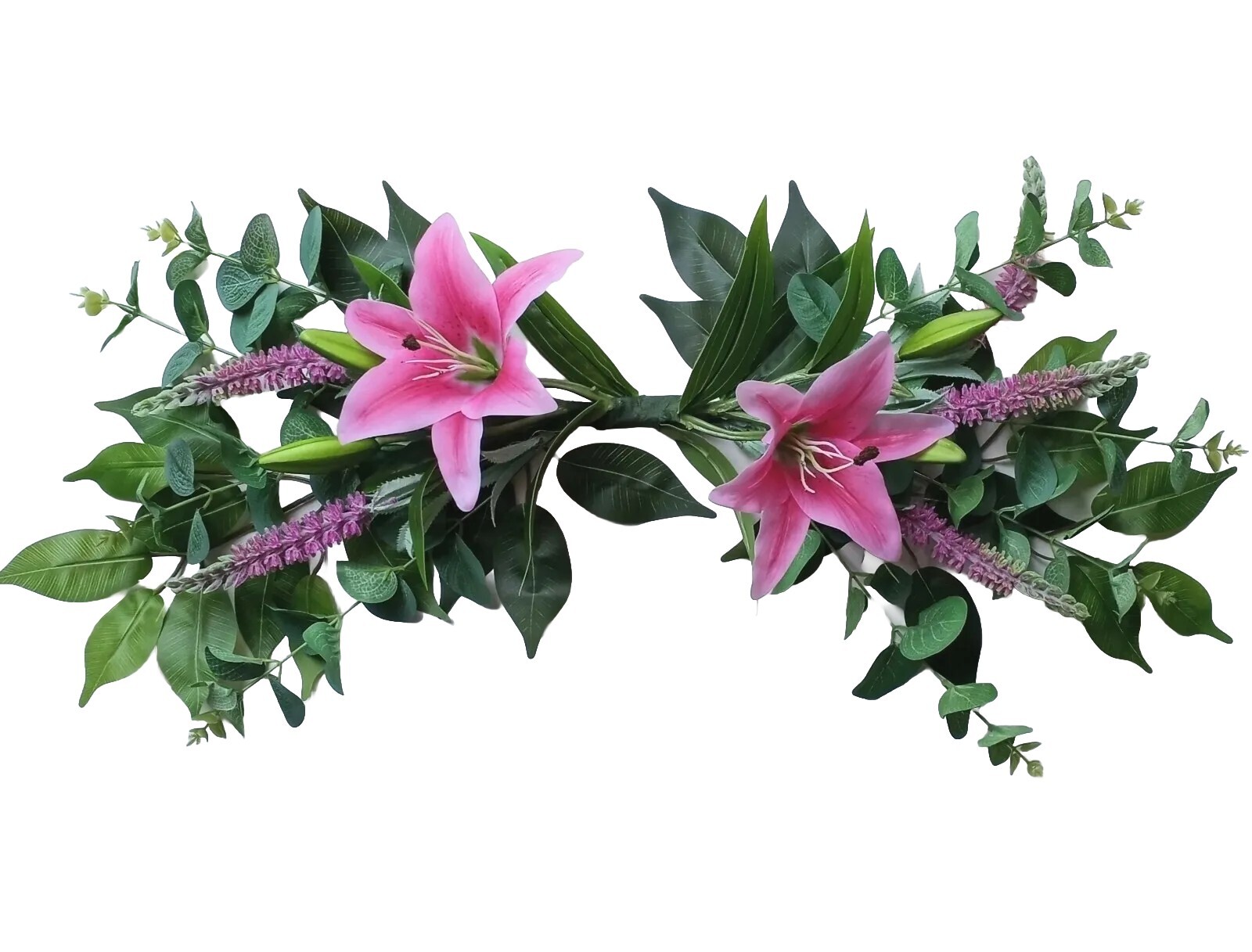 Hot Pink Lily 28″ Swag Silk Flower (Display-Ready) Wall Window Door Decor BP2228