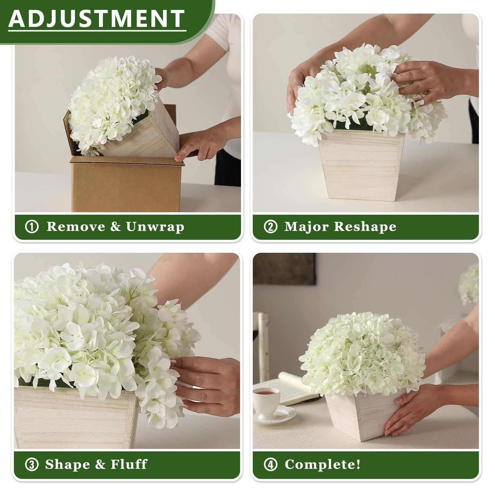 10″ Artificial Hydrangea Arrangement in Planter for Table Centerpiece, Lifeli…