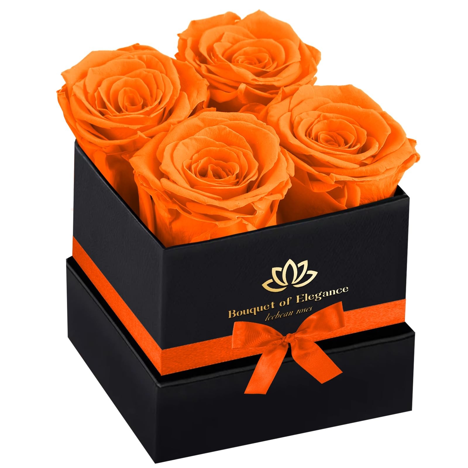 Orange Real Preserved Roses In A Box Forever Flower Gifts For Mother Women