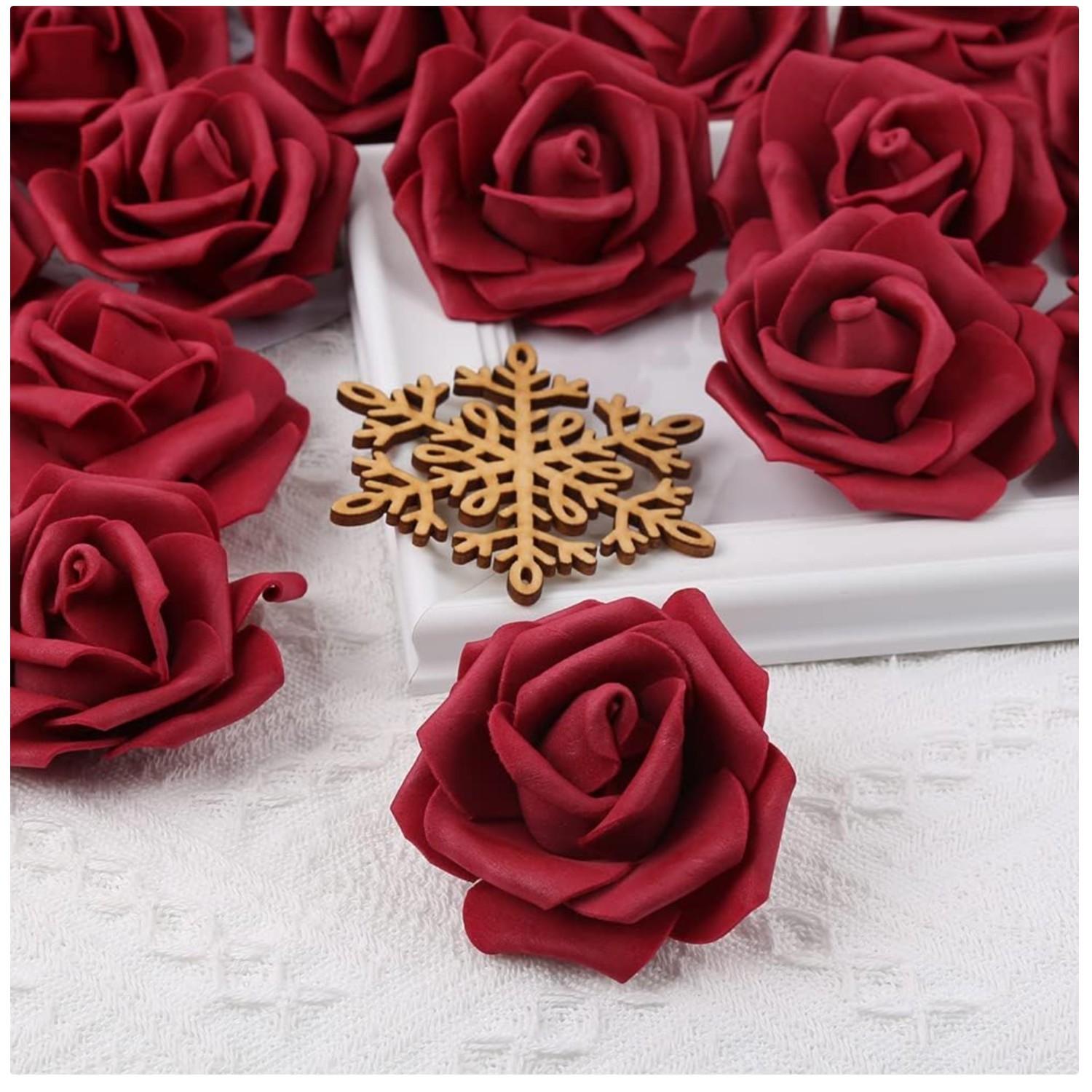 Burgundy Foam Roses, 100 Pack – DIY Wedding Decor