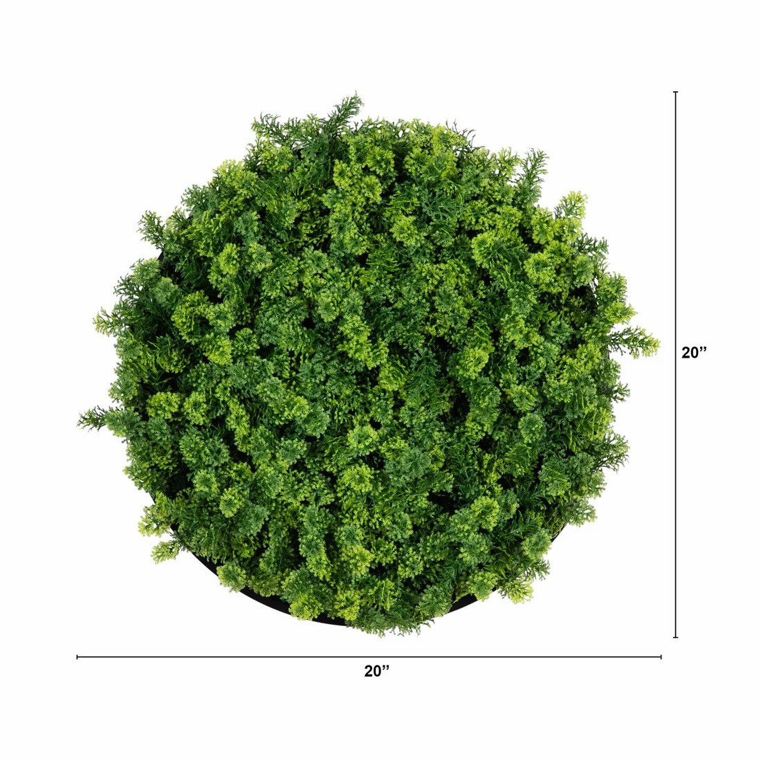 Artificial Boxwood Topiary Ball Wall Decor, Green Nature Theme, 20″ Dia