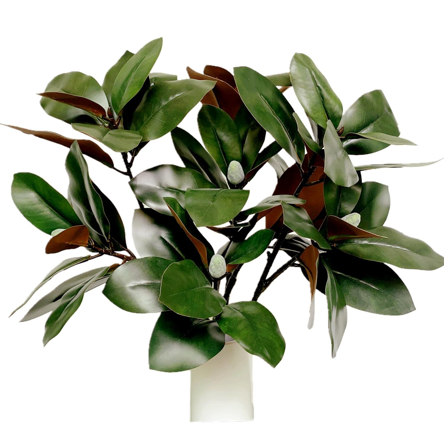 32 Inch Magnolia Artificial Leaves Branches 3D Plastic Printing Houseplant Pl…