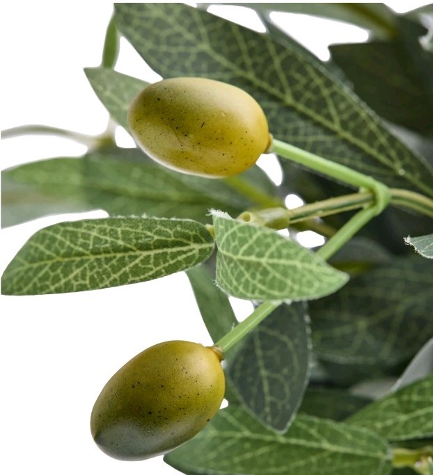 Better Homes & Gardens Realistic Artificial Olive Plant with Tan Ceramic Vase