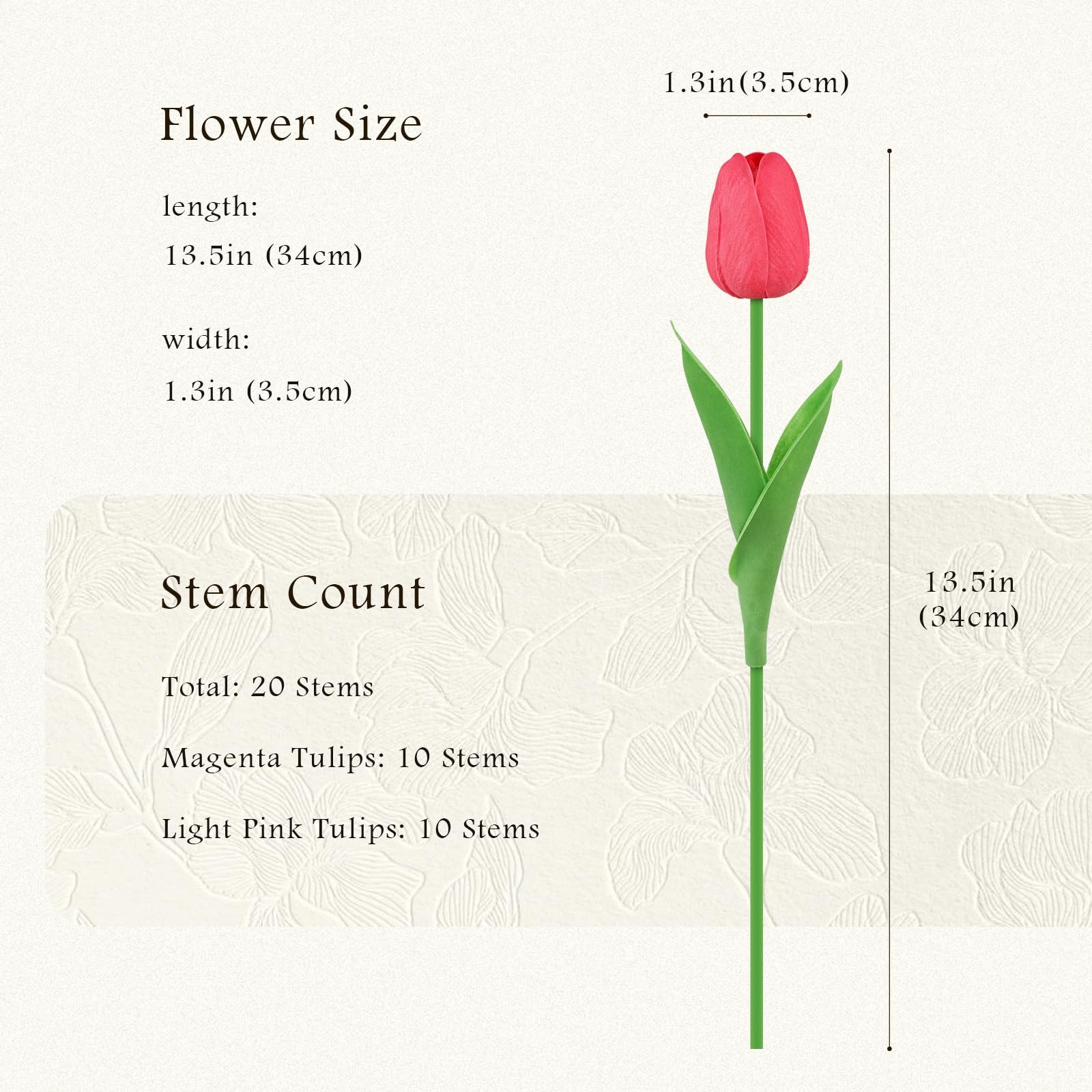 20Pcs Magenta and Light Pink Tulips Artificial Flowers Real Touch Faux Tulips…