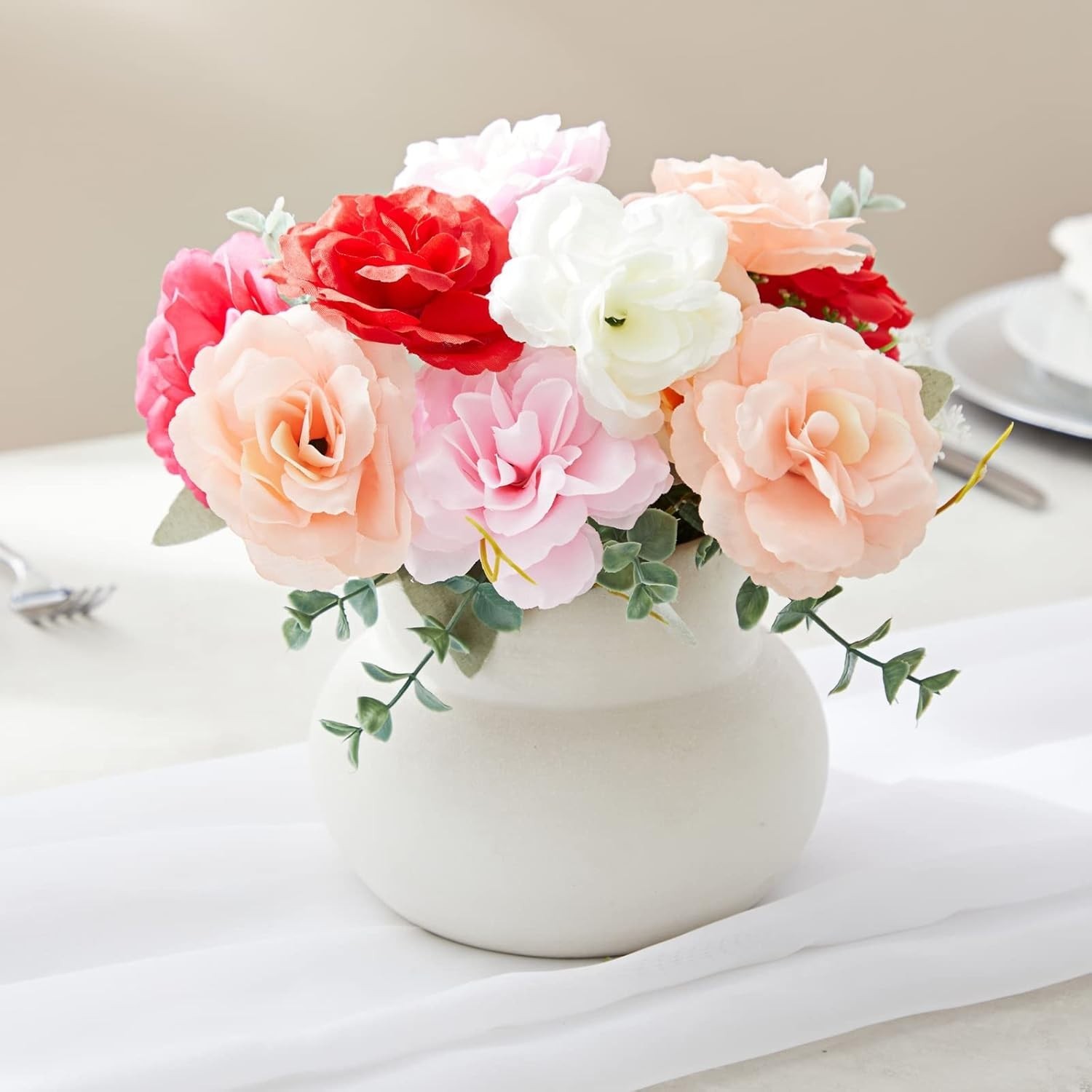 Elegant 60-Piece Silk Flower Set: Mini Heads, 6 Colors – Perfect for All Seasons