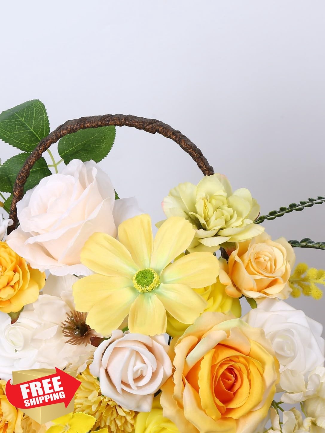 LITOYNAN Yellow Silk Roses Bulk Stems