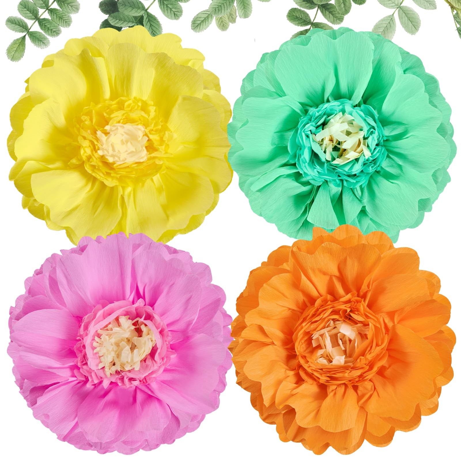 Giant Colorful Paper Flowers Fiesta Tissue Pom Poms Room Wall Decor 20 Inch