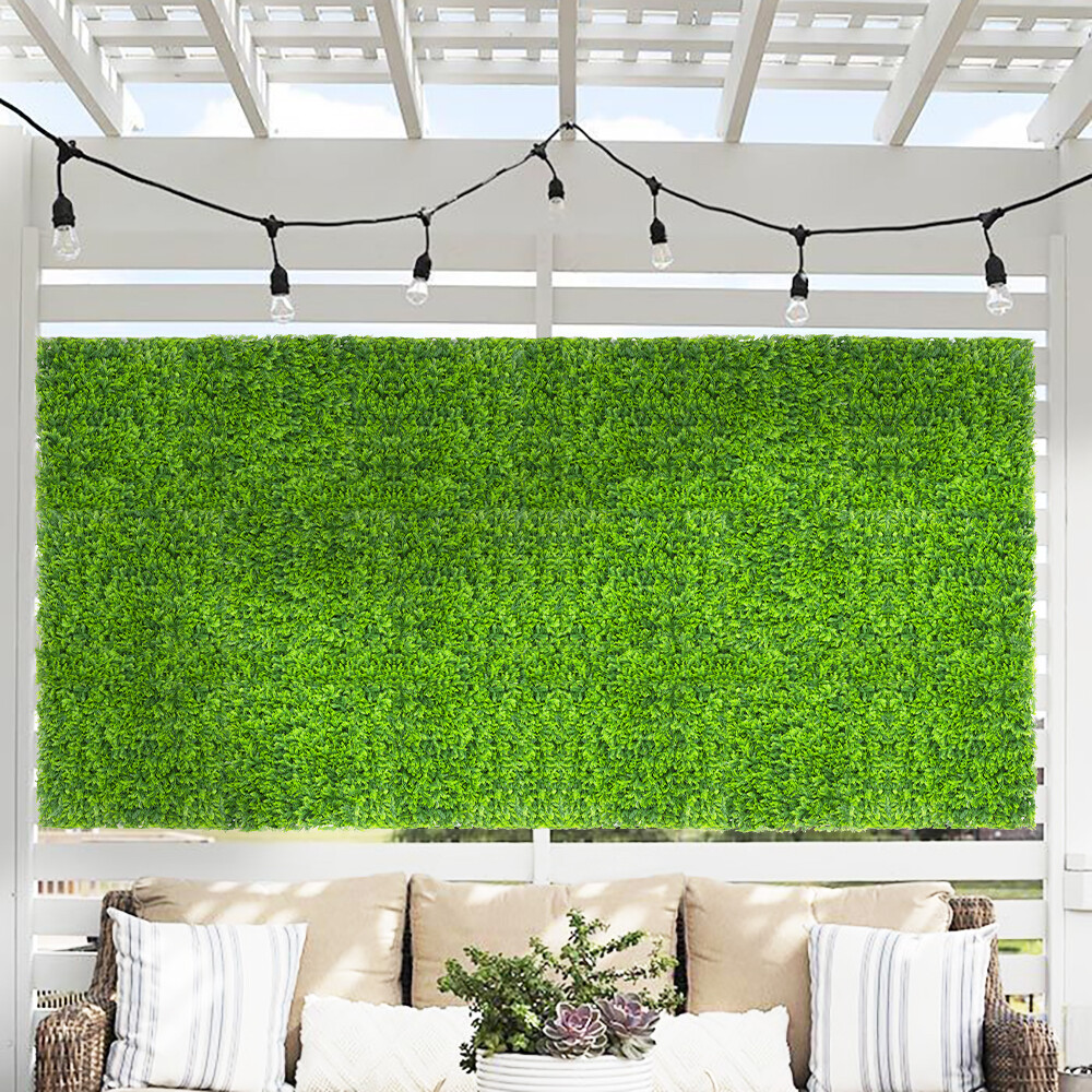 20×20″ Artificial Faux Greenery Mimosa Leaf Fence Screen Wall Decor Panel