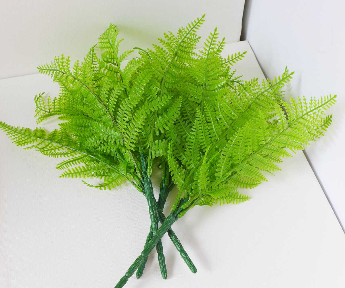 6 Pcs Artificial Plant Small Plastic Boston Fern Tree Grasses