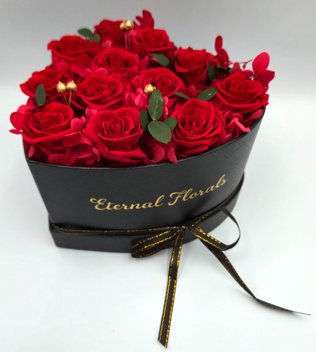 12 Pcs Preserved Roses in a Box Birthday Gifts for Women, Forever Red Roses