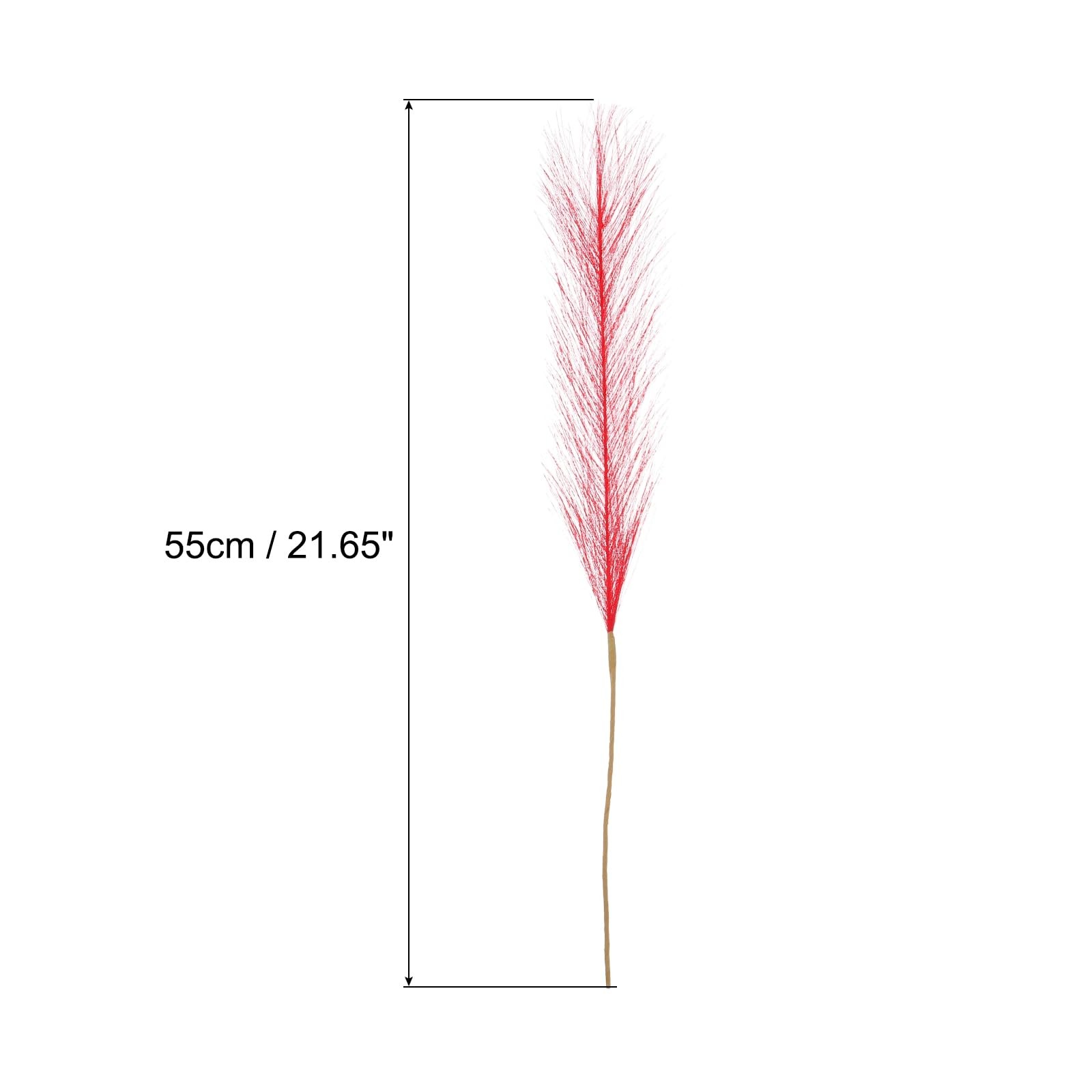 30 PCS Faux Pampas Grass 21 Inch Fluffy Fake Artificial Decor Red Vase