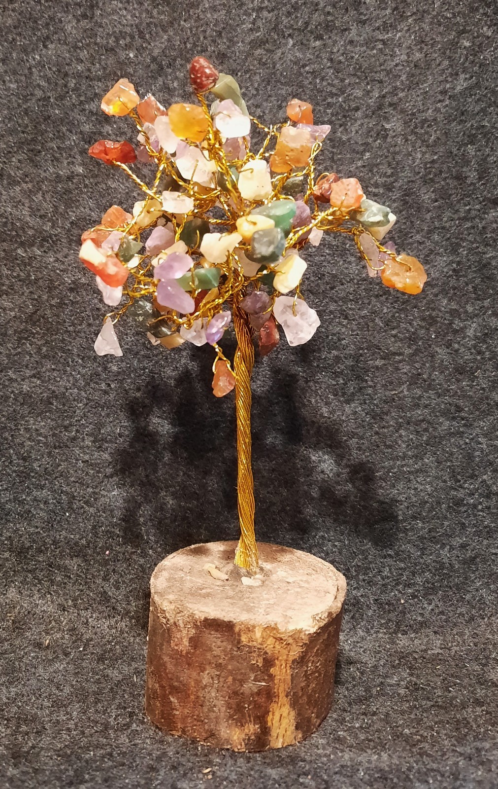 Cheerful Twisted Wire Tree Blooming With Pretty Stone Flowers. Very Unique!!