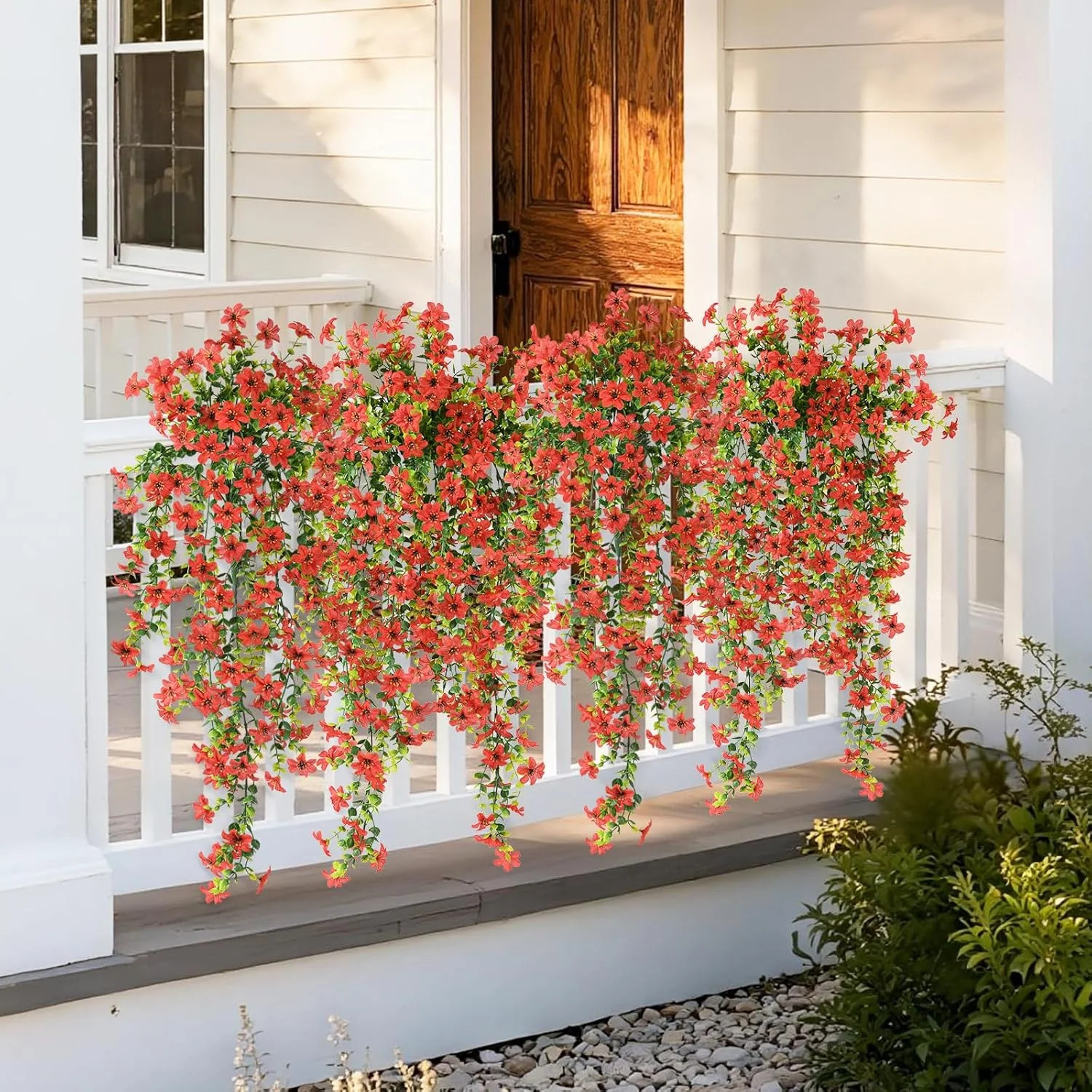 Artificial Fake Hanging Flowers Plants for Outdoor Spring Summer Decoration,2 PC