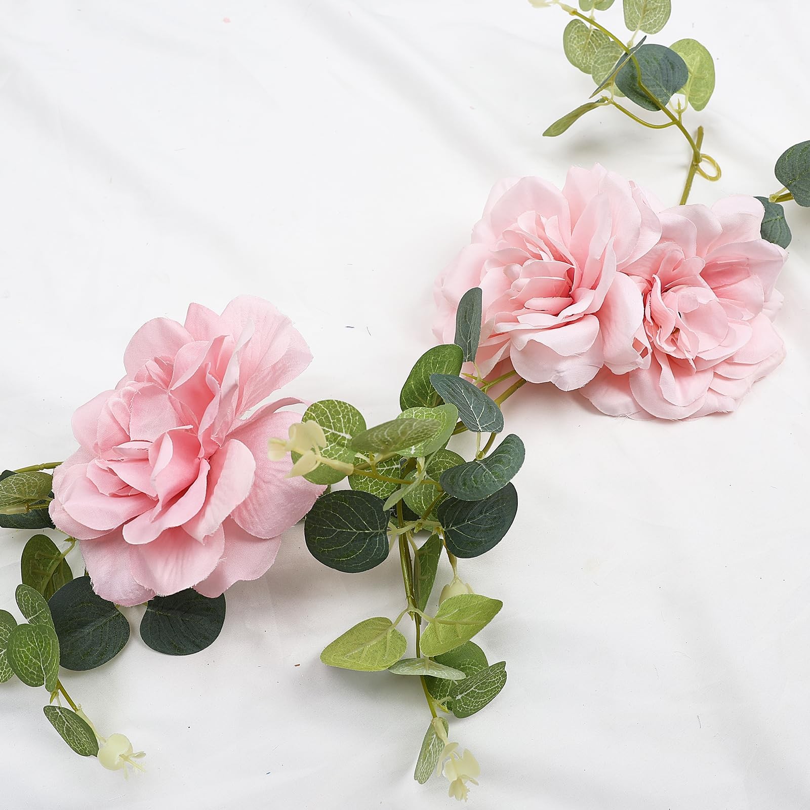 Artificial Silk Roses Flower Heads Wedding Decorations 50 Pcs Pink