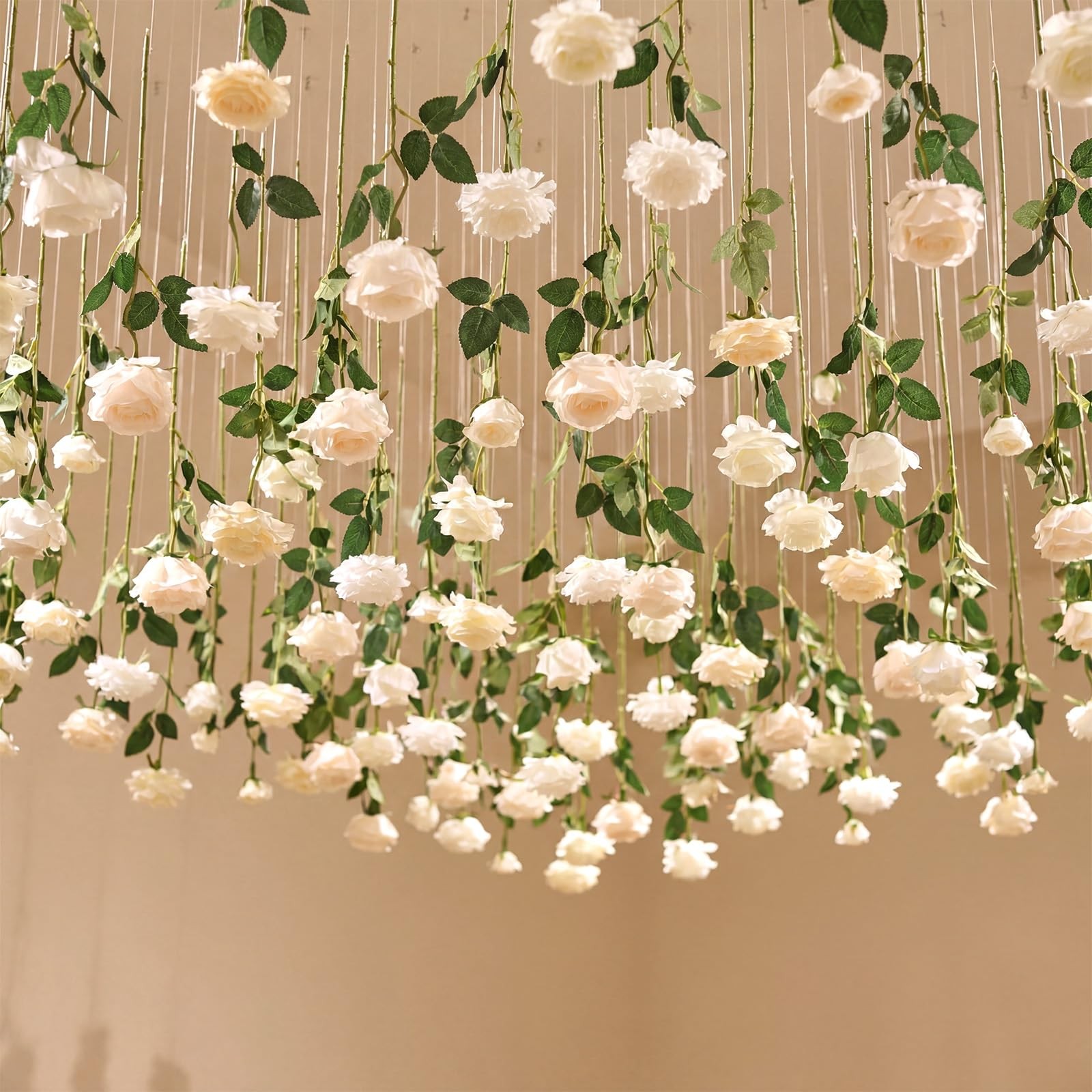 60 Pack Artificial Flower Hanging Flowers Ornament Floating Garland Ceiling R…